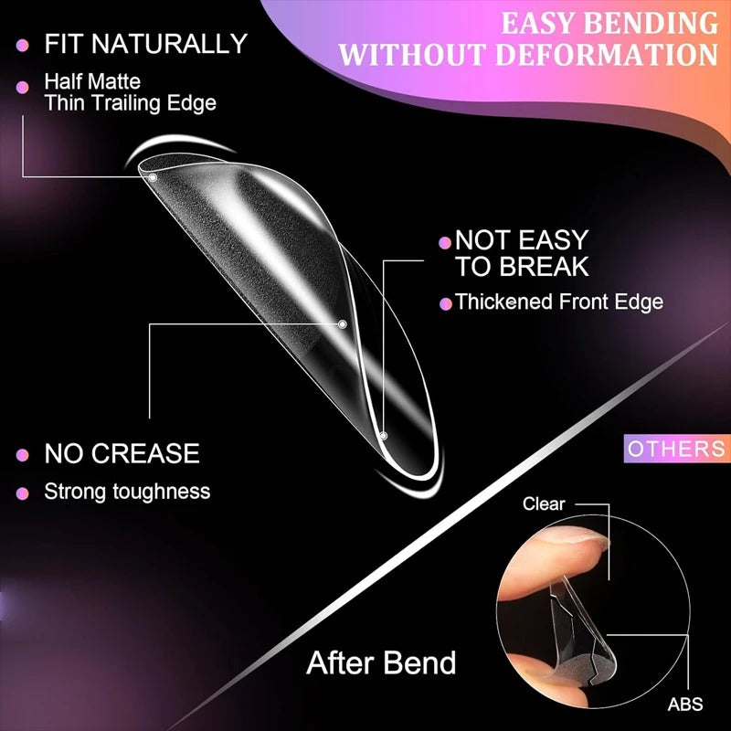 NAILPOP Pre-Made Transparent Nail Tips (120-Piece Set).