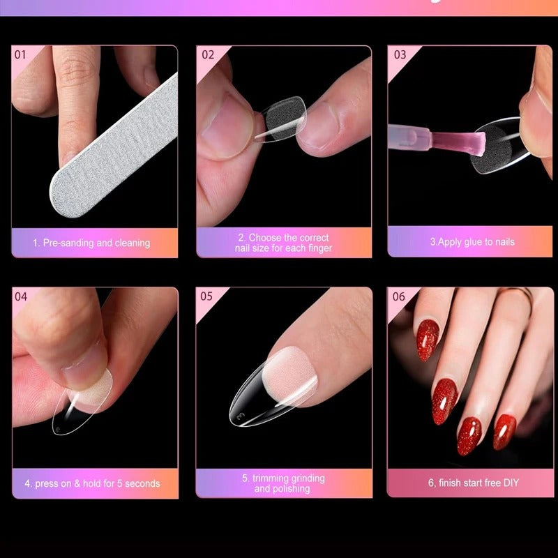 NAILPOP Pre-Made Transparent Nail Tips (120-Piece Set).